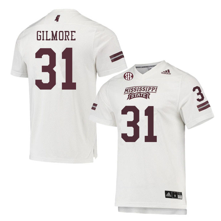Men #31 Javae Gilmore Mississippi State Bulldogs College Football Jerseys Sale-White
